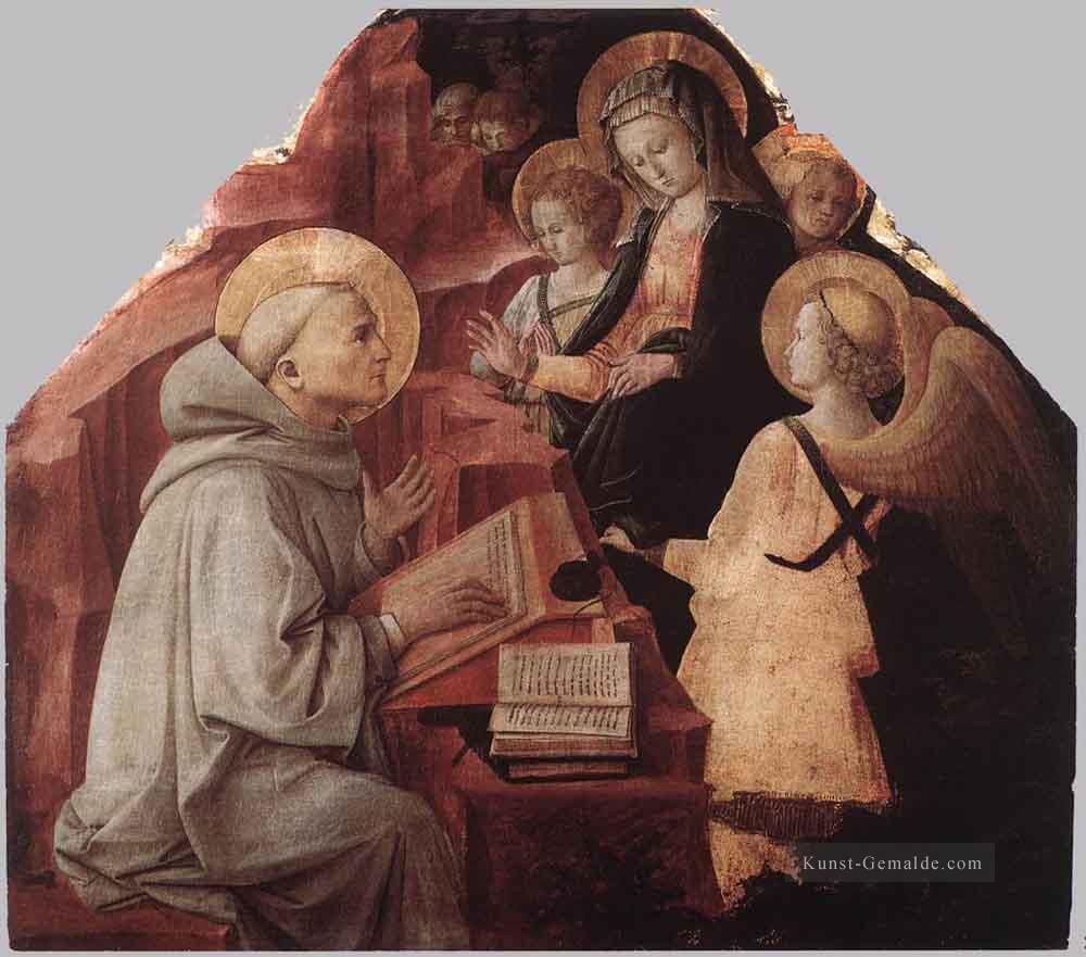 Die Jungfrau erscheint zu St Bernard Renaissance Filippo Lippi Ölgemälde